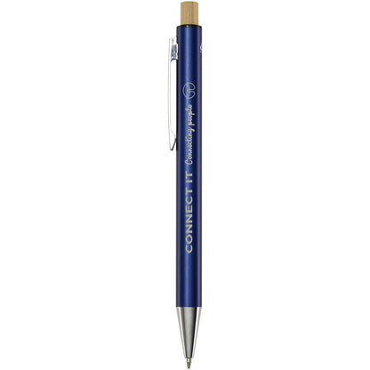 Penna a sfera in alluminio riciclato Cyrus (inchiostro blu)