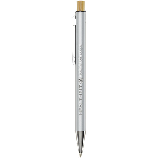 Penna a sfera in alluminio riciclato Cyrus (inchiostro blu)