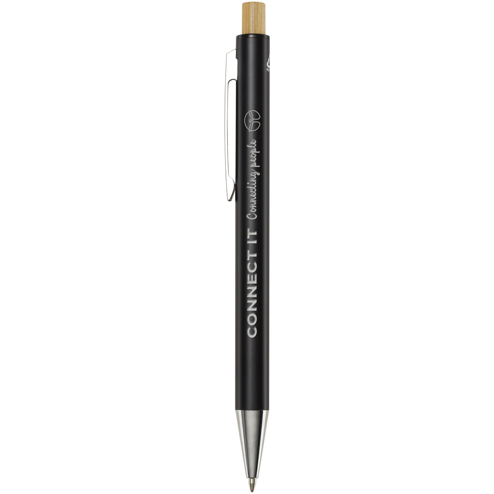 Penna a sfera in alluminio riciclato Cyrus (inchiostro blu)