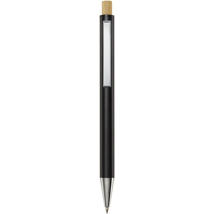 Penna a sfera in alluminio riciclato Cyrus (inchiostro nero)