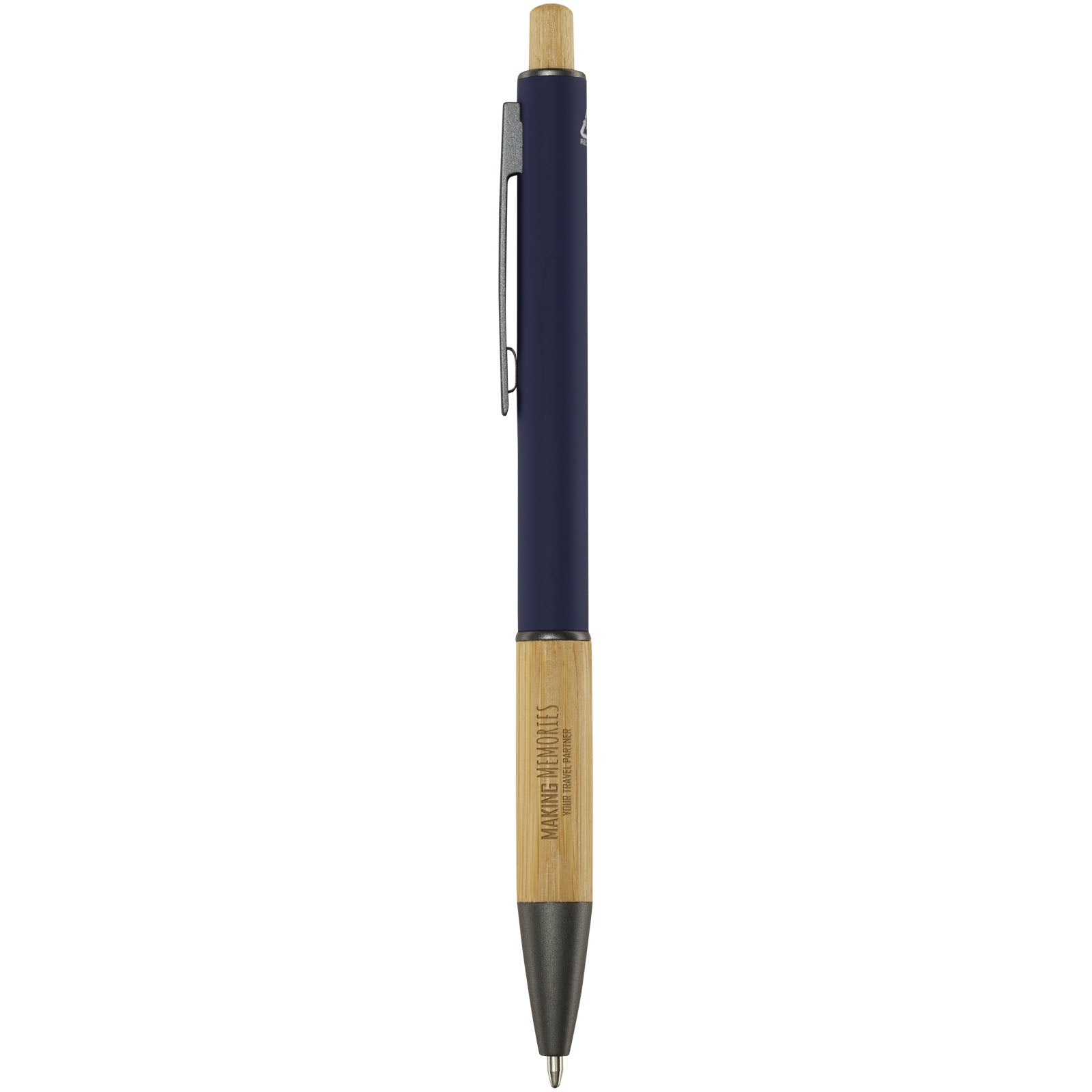 Penna a sfera in alluminio riciclato Darius (inchiostro nero)