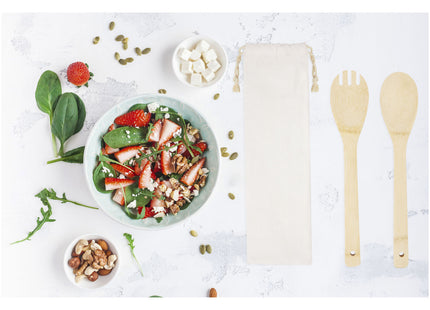 Cucchiaio e forchetta Endiv in bambù per insalata