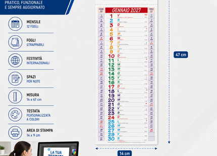 Calendario olandese personalizzato 2027 Silhouette