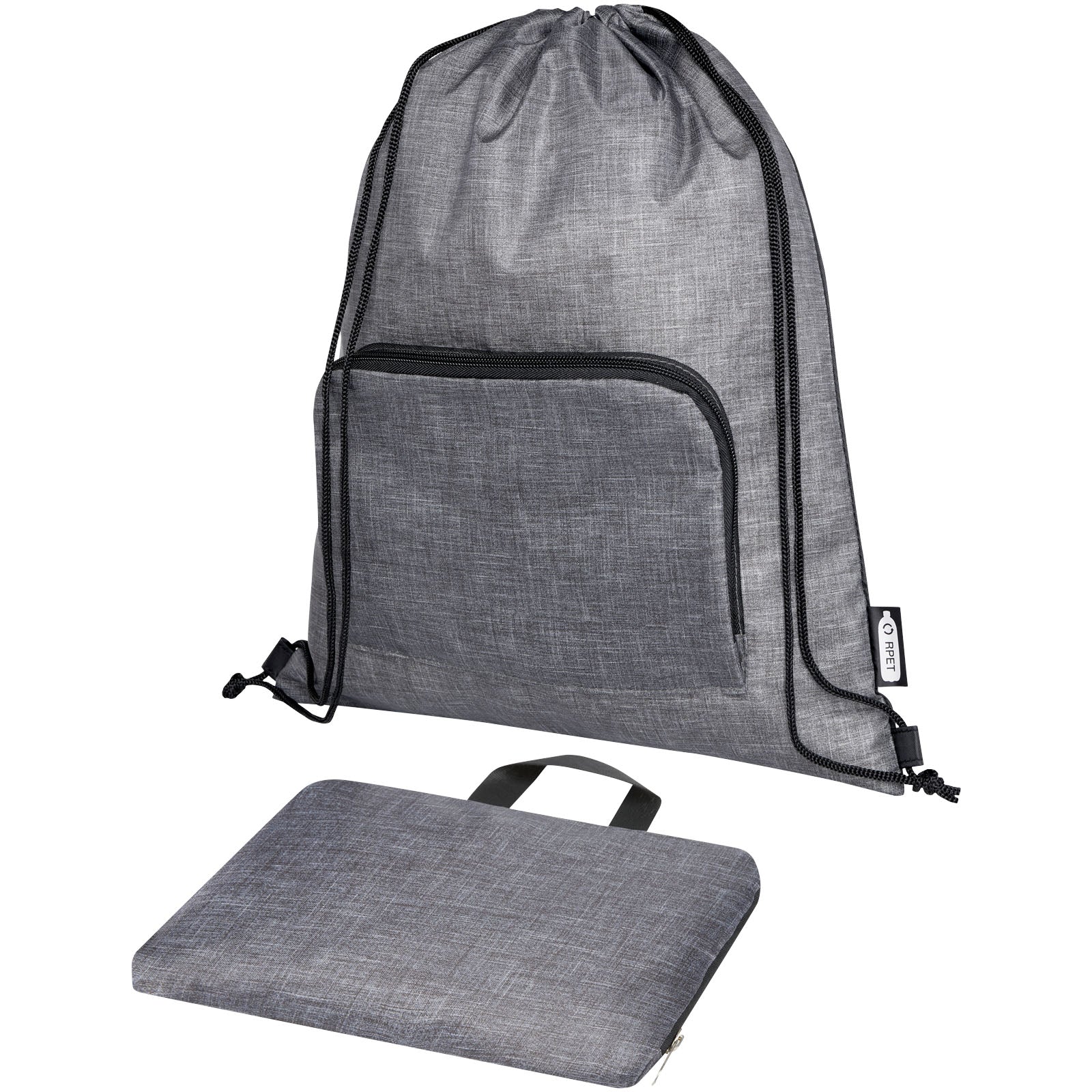 Borsa pieghevole con coulisse in materiale riciclato Ash - 7L