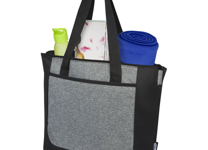 Tote bag bicolore con zip in materiale riciclato certificato GRS Reclaim 15L