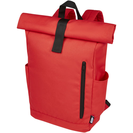 Zaino con chiusura arrotolabile per portatile da 15,6" in PET riciclato certificato GRS Byron 18L