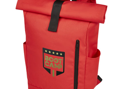 Zaino con chiusura arrotolabile per portatile da 15,6" in PET riciclato certificato GRS Byron 18L