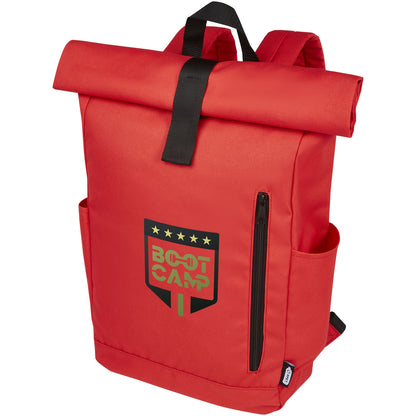Zaino con chiusura arrotolabile per portatile da 15,6" in PET riciclato certificato GRS Byron 18L