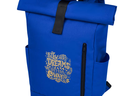 Zaino con chiusura arrotolabile per portatile da 15,6" in PET riciclato certificato GRS Byron 18L