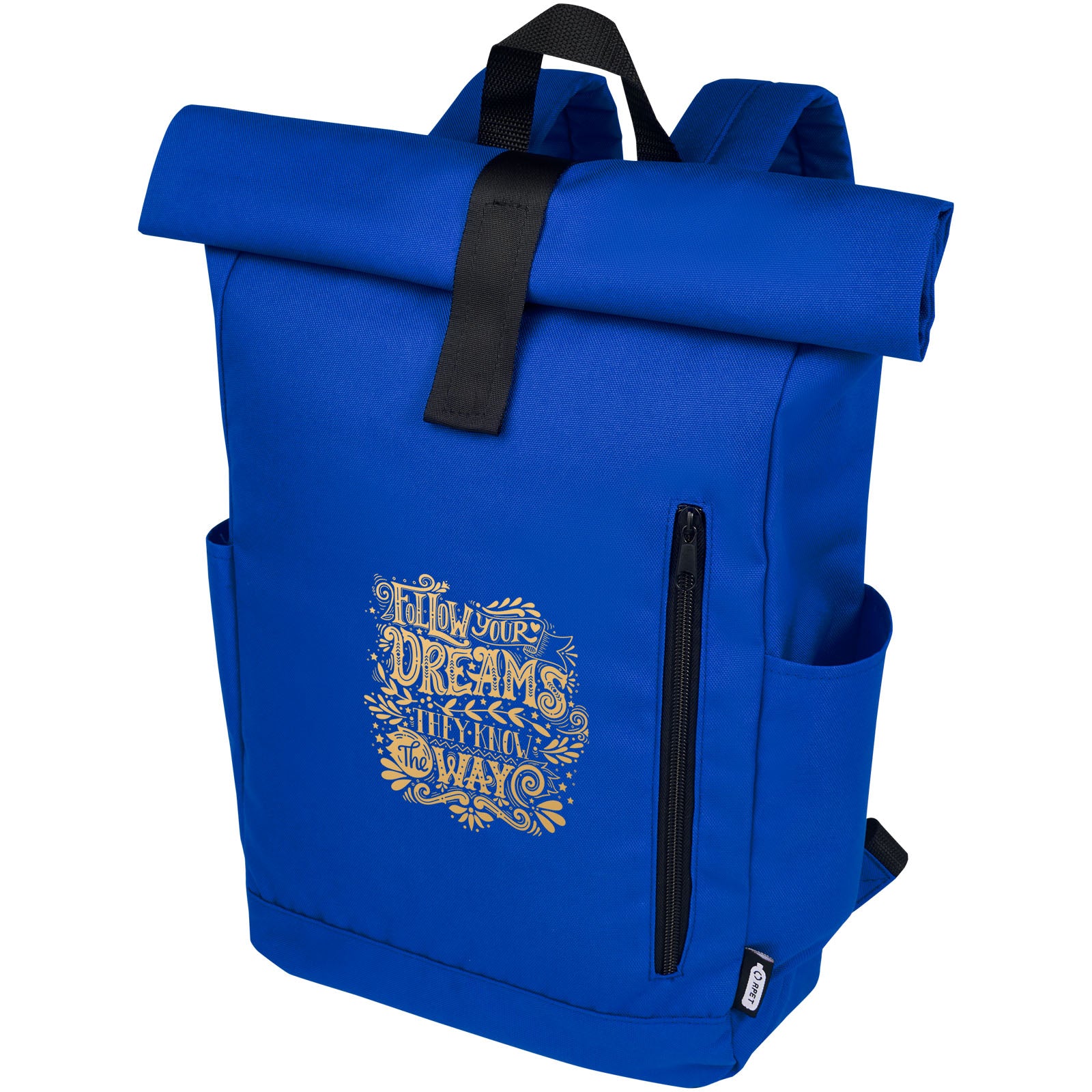 Zaino con chiusura arrotolabile per portatile da 15,6" in PET riciclato certificato GRS Byron 18L