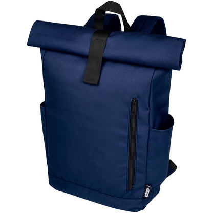 Zaino con chiusura arrotolabile per portatile da 15,6" in PET riciclato certificato GRS Byron 18L