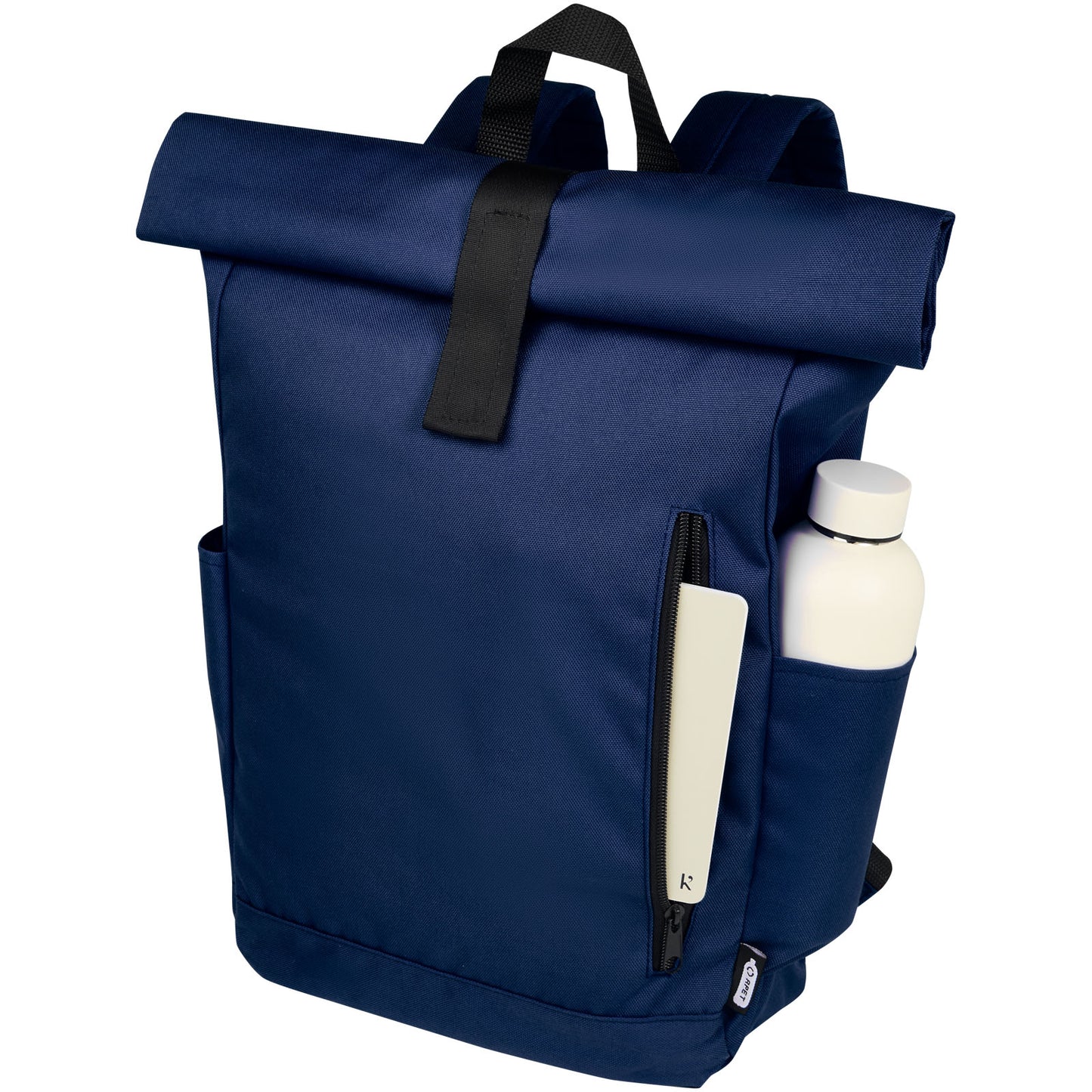 Zaino con chiusura arrotolabile per portatile da 15,6" in PET riciclato certificato GRS Byron 18L