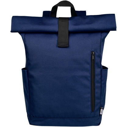 Zaino con chiusura arrotolabile per portatile da 15,6" in PET riciclato certificato GRS Byron 18L