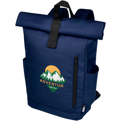 Zaino con chiusura arrotolabile per portatile da 15,6" in PET riciclato certificato GRS Byron 18L