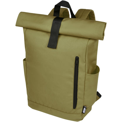 Zaino con chiusura arrotolabile per portatile da 15,6" in PET riciclato certificato GRS Byron 18L