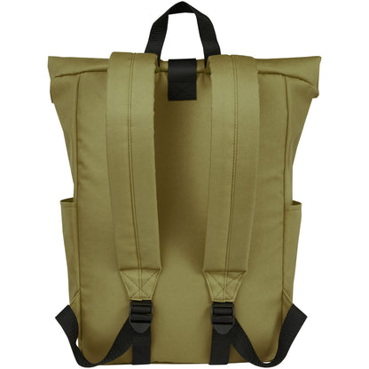 Zaino con chiusura arrotolabile per portatile da 15,6" in PET riciclato certificato GRS Byron 18L