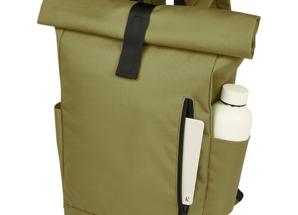 Zaino con chiusura arrotolabile per portatile da 15,6" in PET riciclato certificato GRS Byron 18L