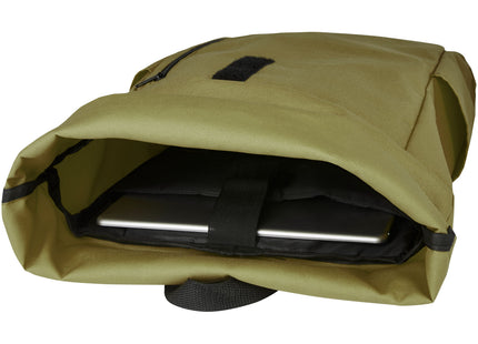 Zaino con chiusura arrotolabile per portatile da 15,6" in PET riciclato certificato GRS Byron 18L