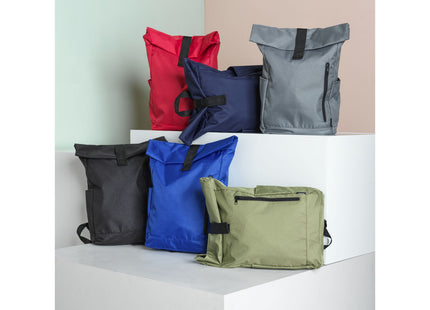 Zaino con chiusura arrotolabile per portatile da 15,6" in PET riciclato certificato GRS Byron 18L