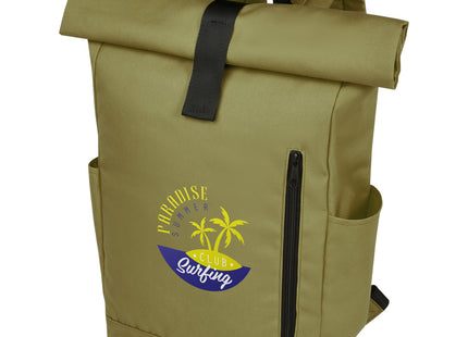 Zaino con chiusura arrotolabile per portatile da 15,6" in PET riciclato certificato GRS Byron 18L