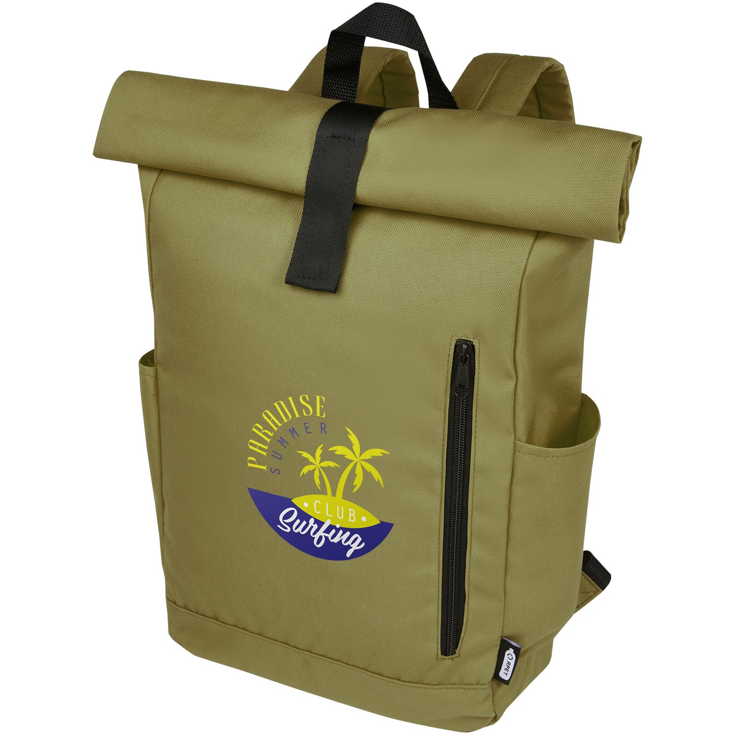 Zaino con chiusura arrotolabile per portatile da 15,6" in PET riciclato certificato GRS Byron 18L