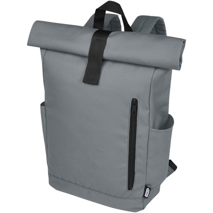 Zaino con chiusura arrotolabile per portatile da 15,6" in PET riciclato certificato GRS Byron 18L