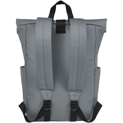 Zaino con chiusura arrotolabile per portatile da 15,6" in PET riciclato certificato GRS Byron 18L