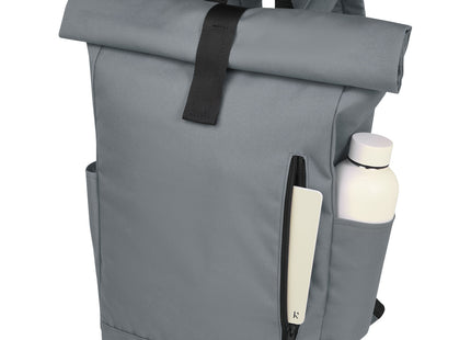 Zaino con chiusura arrotolabile per portatile da 15,6" in PET riciclato certificato GRS Byron 18L