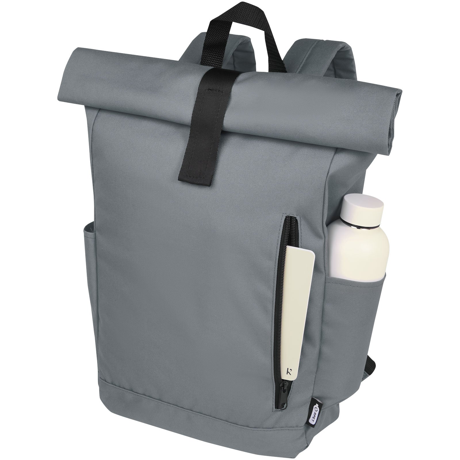 Zaino con chiusura arrotolabile per portatile da 15,6" in PET riciclato certificato GRS Byron 18L