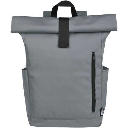 Zaino con chiusura arrotolabile per portatile da 15,6" in PET riciclato certificato GRS Byron 18L