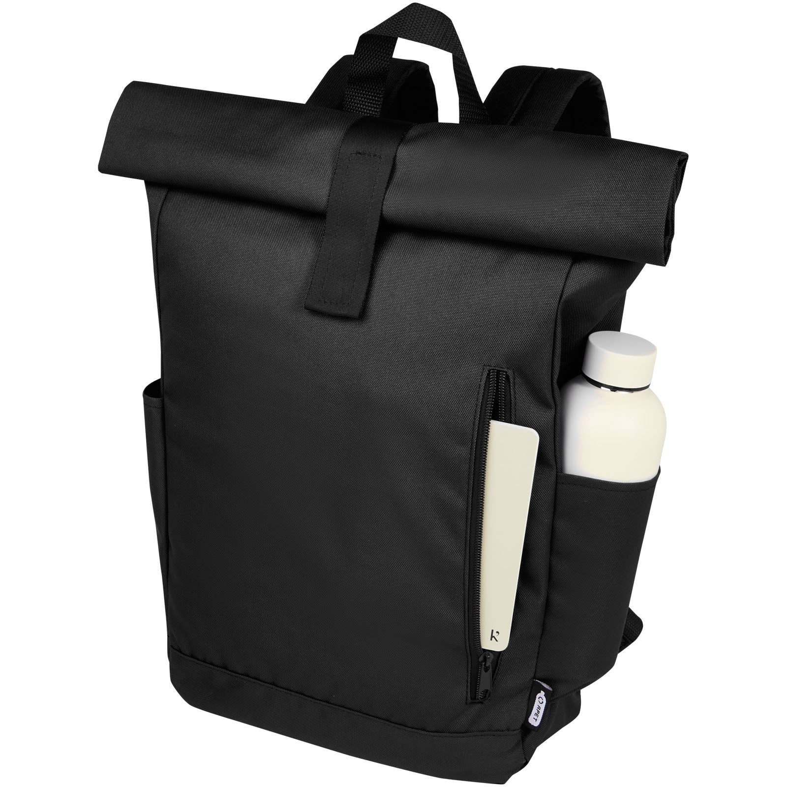 Zaino con chiusura arrotolabile per portatile da 15,6" in PET riciclato certificato GRS Byron 18L