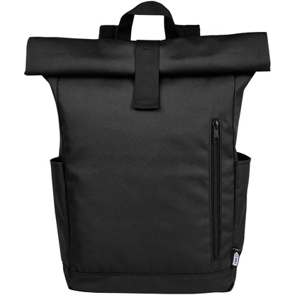 Zaino con chiusura arrotolabile per portatile da 15,6" in PET riciclato certificato GRS Byron 18L