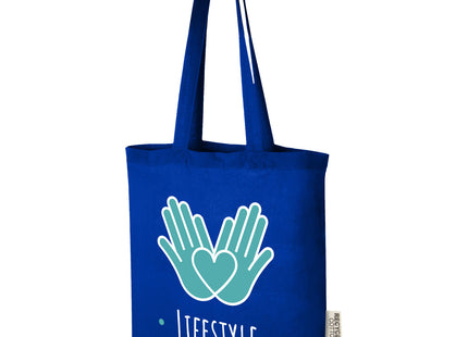Tote bag in cotone riciclato GRS da 140 g/m2 Madras - 7L