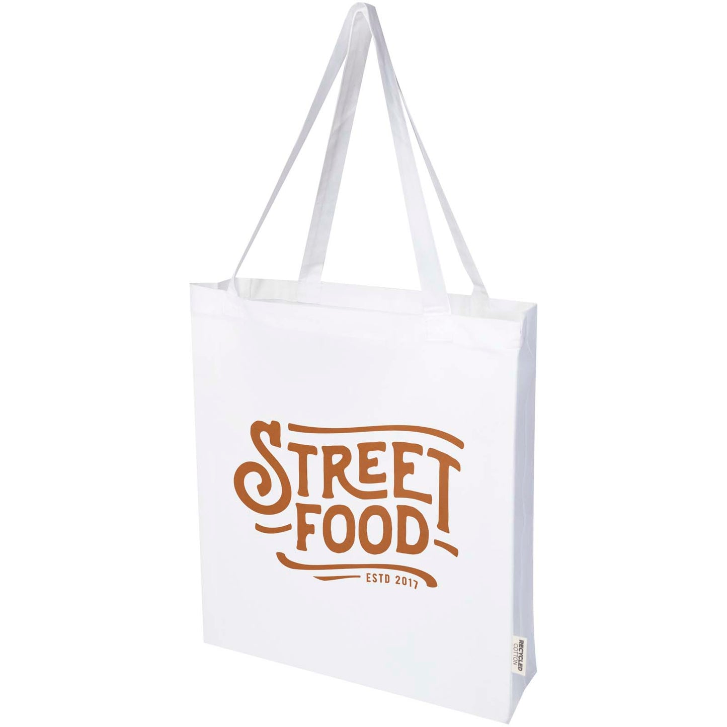 Tote bag a soffietto in cotone riciclato certificato GRS da 140 g/m² Madras