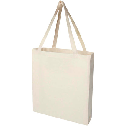 Tote bag a soffietto in cotone riciclato certificato GRS da 140 g/m² Madras