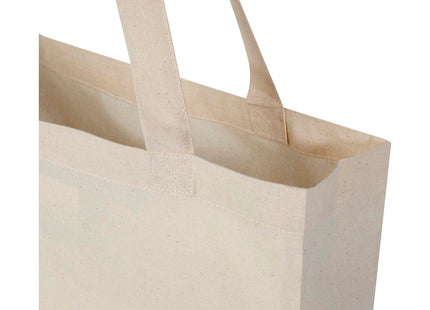 Tote bag a soffietto in cotone riciclato certificato GRS da 140 g/m² Madras