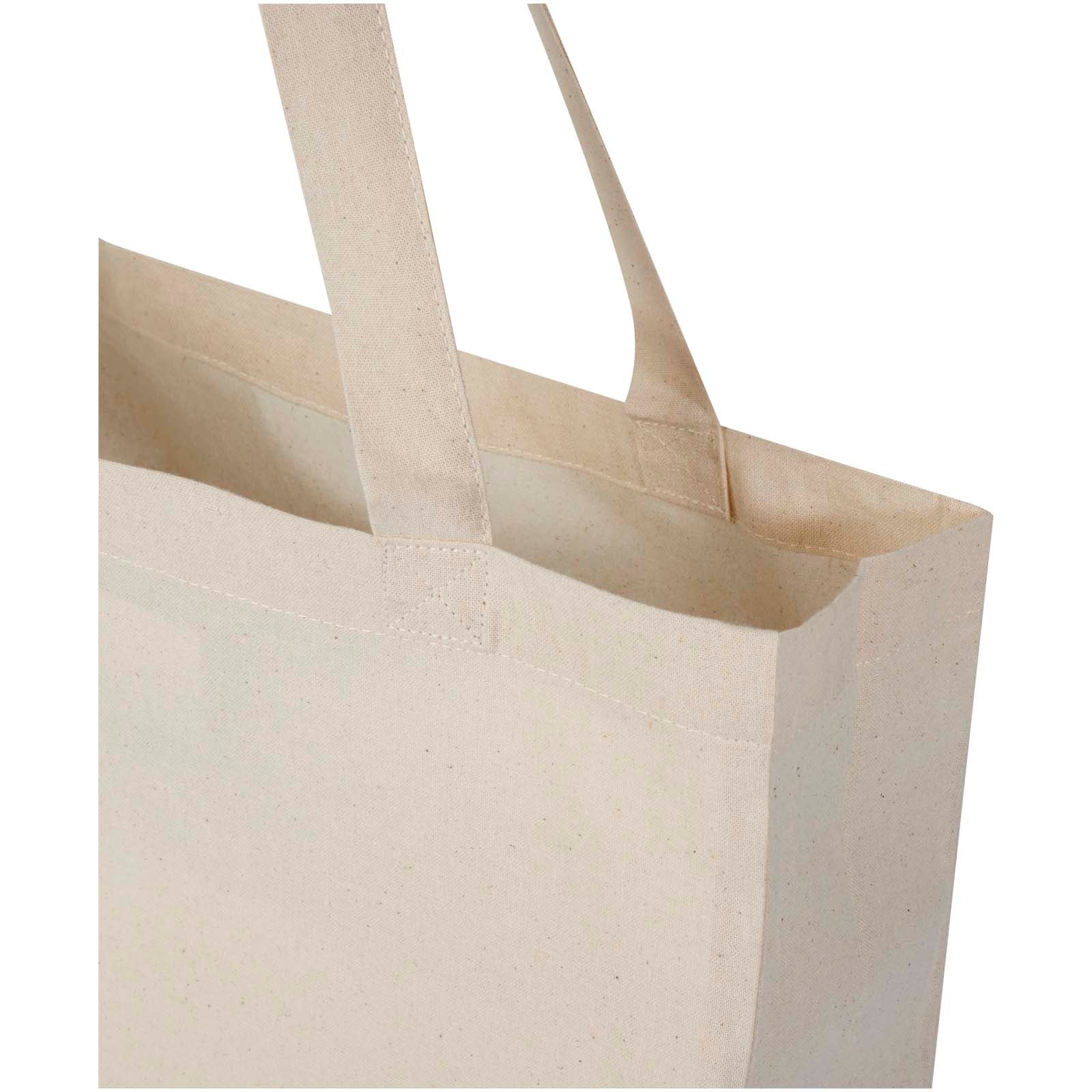 Tote bag a soffietto in cotone riciclato certificato GRS da 140 g/m² Madras