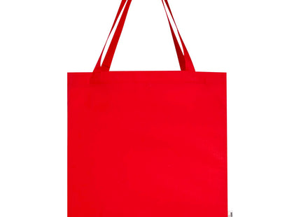Tote bag a soffietto in cotone riciclato certificato GRS da 140 g/m² Madras