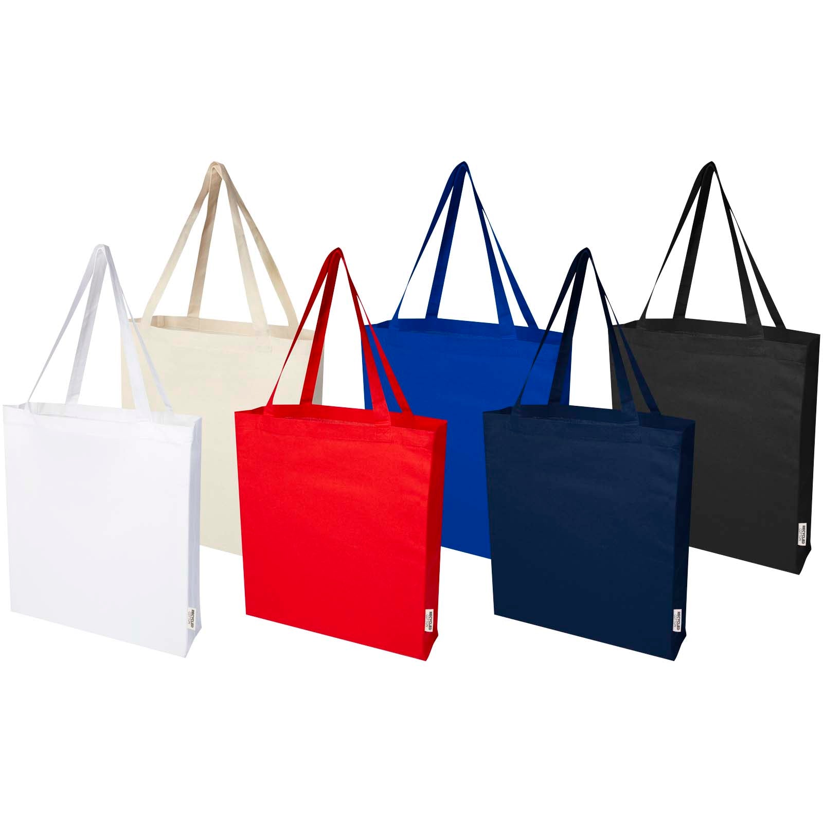 Tote bag a soffietto in cotone riciclato certificato GRS da 140 g/m² Madras