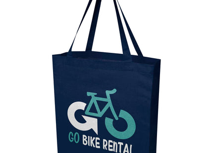Tote bag a soffietto in cotone riciclato certificato GRS da 140 g/m² Madras
