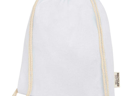 Borsa con cordoncino in cotone riciclato certificato GRS da 140 g/m² Oregon