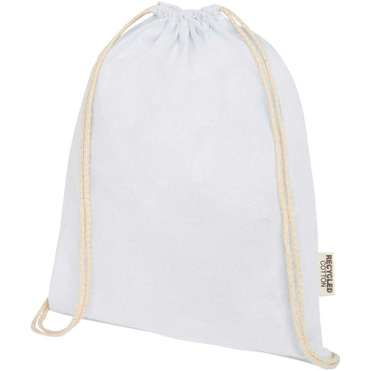 Borsa con cordoncino in cotone riciclato certificato GRS da 140 g/m² Oregon