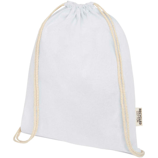 Borsa con cordoncino in cotone riciclato certificato GRS da 140 g/m² Oregon