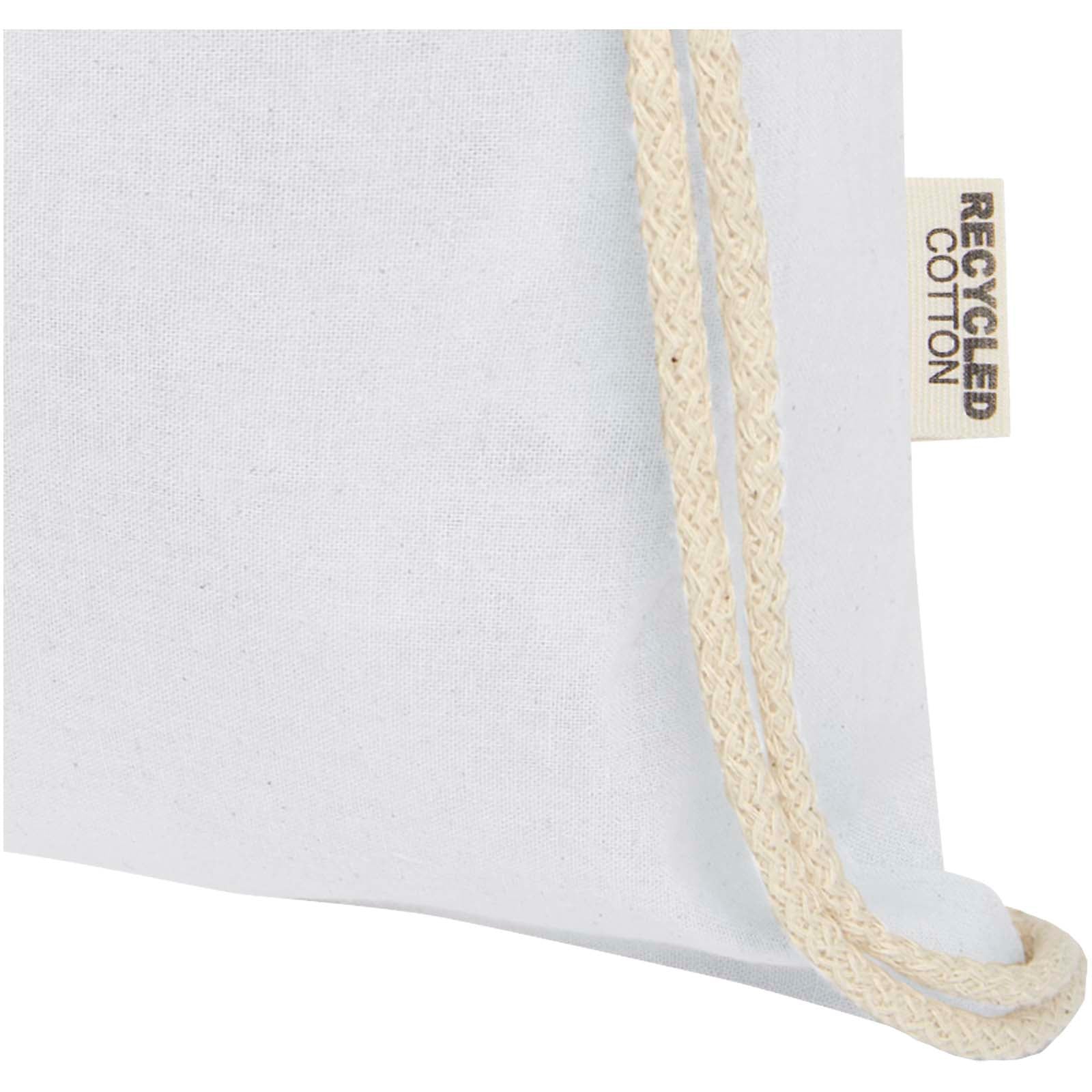 Borsa con cordoncino in cotone riciclato certificato GRS da 140 g/m² Oregon