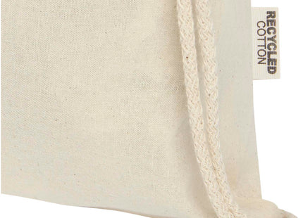 Borsa con cordoncino in cotone riciclato certificato GRS da 140 g/m² Oregon