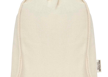Borsa con cordoncino in cotone riciclato certificato GRS da 140 g/m² Oregon