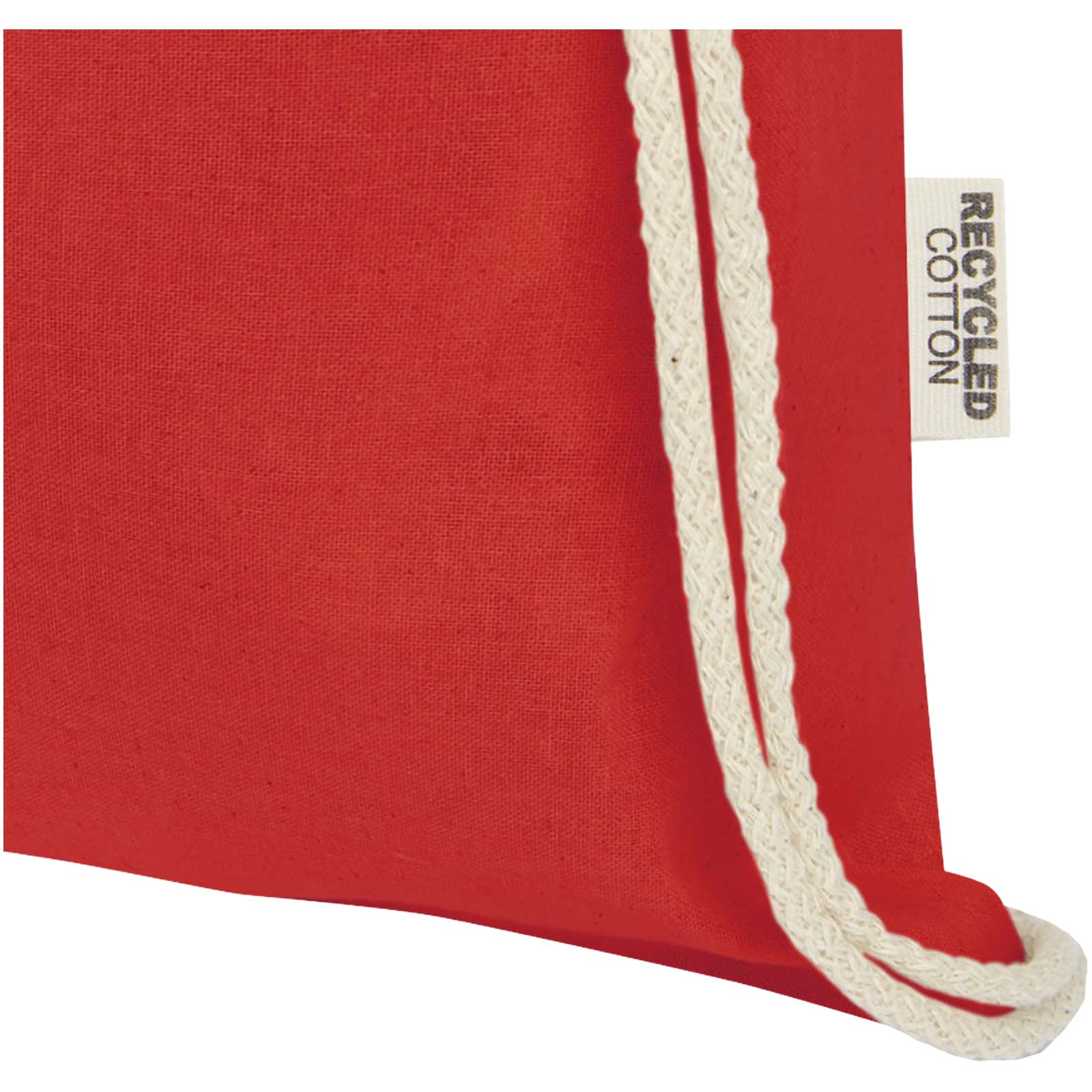 Borsa con cordoncino in cotone riciclato certificato GRS da 140 g/m² Oregon