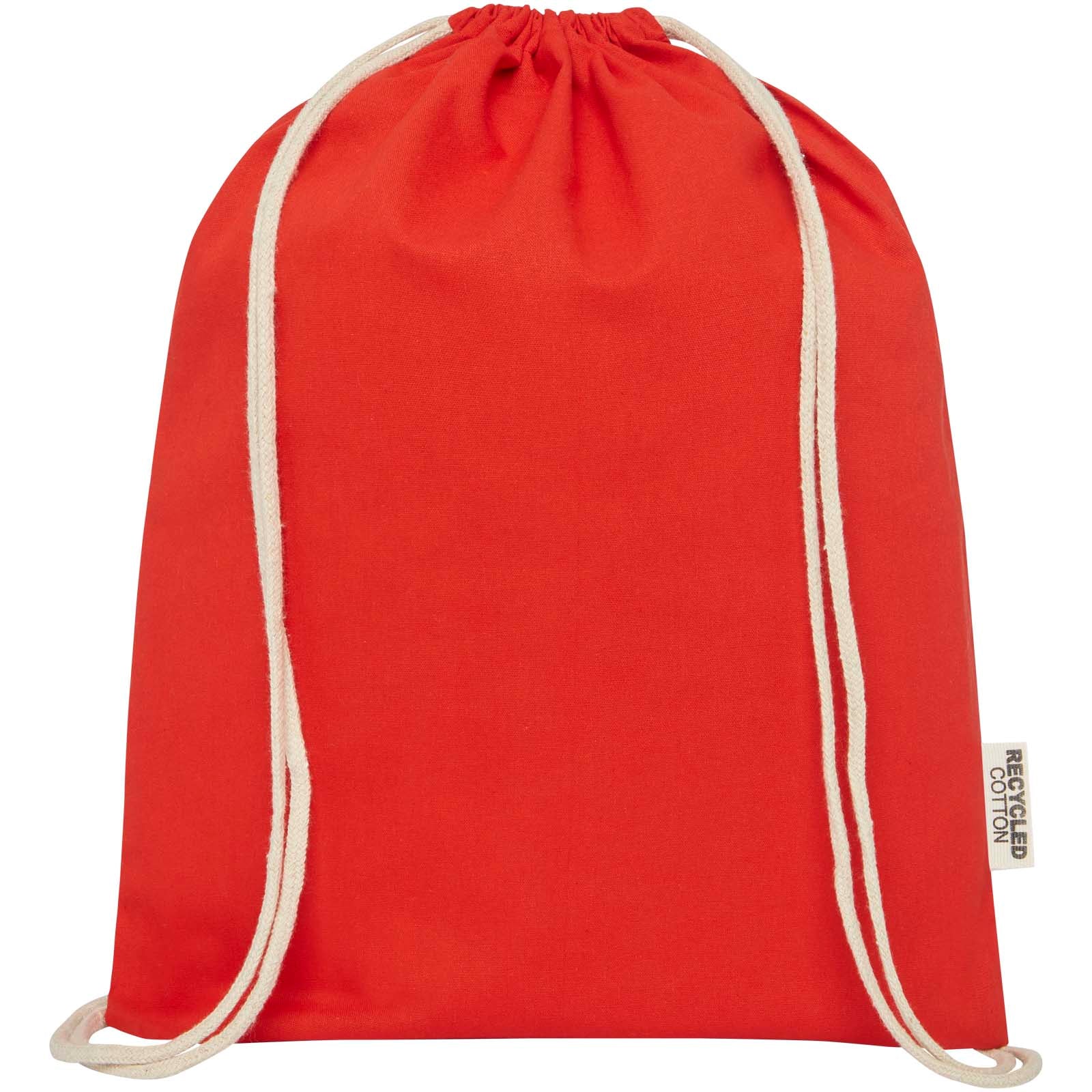 Borsa con cordoncino in cotone riciclato certificato GRS da 140 g/m² Oregon