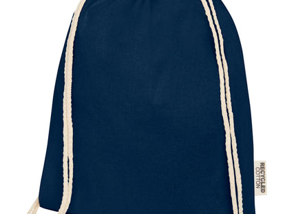 Borsa con cordoncino in cotone riciclato certificato GRS da 140 g/m² Oregon