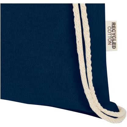 Borsa con cordoncino in cotone riciclato certificato GRS da 140 g/m² Oregon